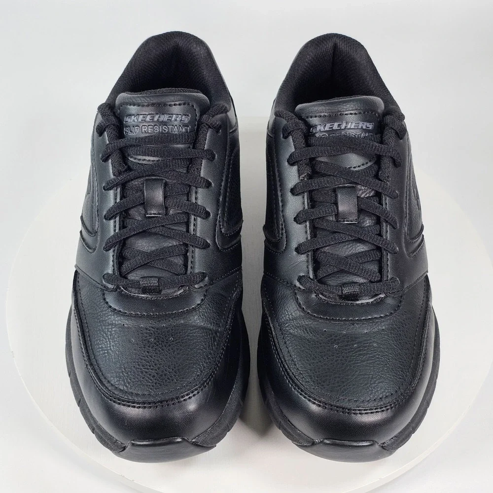 New Skechers Nampa-Wyola Black Food Service Shoe Women's 8 Non Slip Memory Foam